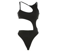 QTANZIQI Sleeveless Cut Out Bodysuits for Women Summer Beach Holiday Tops One Piece High Rise Bodysuit Rompers Clothes Swimsuit
