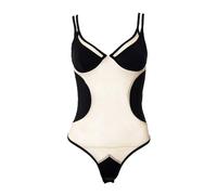 QTANZIQI Solid Romper Mesh See Through Long Sleeve Patchwork Bodysuits Women Fashion Streetwear Jumpsuit Baddie Clothes Female Club