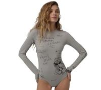 QTANZIQI States Women's Summer Round Neck Long-Sleeved Fashion Printing Slim Versatile Jumpsuit