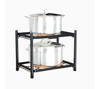 QTANZIQI Support à casseroles Multicouche, éère de Sol de Cuisine carrée, éère de Rangement rotative Mobile pour (Couleur : Noir, Taille 38x26.5x27cm)