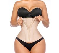 QTANZIQI Taille Formateur Femmes Corps Ventre contrôle Shapewear Corset sous Le Buste pour Cincher Latex Fermeture éclair Crochets