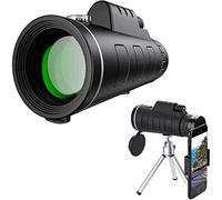 QTANZIQI Télescope monoculaire Haute Puissance pour Adultes, Lunette monoculaire 40 x 60 avec Support pour Smartphone trépied, monoculaires étanches antibuée pour Jumelles d'observation des