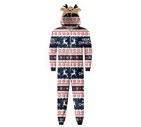QTANZIQI Warehouse Pulls de Noël laids Assortis pour Couples - Ensemble Pyjama Familial en Coton à Carreaux - Motif élan - Manches Longues - Pantalons Longs - Vêtements de Nuit