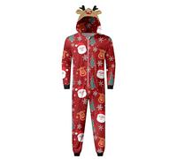 QTANZIQI Warehouse Pulls de Noël laids Assortis pour Couples - Ensemble Pyjama Familial en Coton à Carreaux - Motif élan - Manches Longues - Pantalons Longs - Vêtements de Nuit