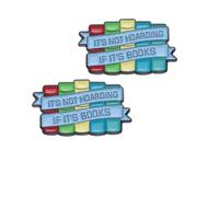 QTAOEIONG Lot de 2 broches en émail « It's Not Hoarding IF IT'S Books » pour homme et femme
