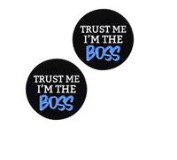 QTAOEIONG Lot de 2 broches en émail « Trust Me I'm The Boss » pour homme et femme