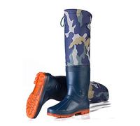 QTDZ Bottes Pêche 60Cm Super Hauteur Bottes Caoutchouc Imperméables Légères Hommes Femmes PVC/Nylon Waders Portables Bottes Chasse Unisexe Chaussures Waders Épaissies Polyvalentes,Bleu,39 EU