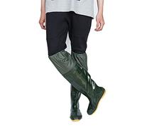 QTDZ Bottes Pêche Imperméables, Bottes en Caoutchouc Antidérapantes Légères en PVC/Nylon avec Rétrécissement Élastique, Pantalons Épais Et Super Hauts Taille 35-45 pour Hommes Femmes,Vert,45 EU