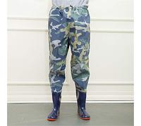 QTDZ Pantalon Et Bottes De Pêche Waders Étanche Pantalon Et Bottes, Lumière Respirante De Chasse en Plein Air Et De Pêche Bottes en Caoutchouc avec Taille Élastique pour Hommes Dames,Tarnung,43 EU