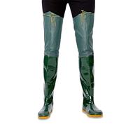 QTDZ Waders Caoutchouc, Hommes Femmes PVC/Nylon Chaussures De Pêche 65Cm Haute Léger Bottes De Chasse Imperméables Doux Semelle Antidérapante en Plein Air Botte Chaussures 35-45,Vert,42 EU
