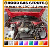 Qté (2) entretoises de capot pour Mazda MX-5 (ND) 2015-présent pour MX-5 Miata capot avant modifier les ressorts à gaz amortisseur supports de levage Silver Carbon Fiber