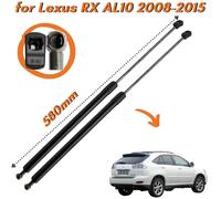 Qté (2) entretoises de coffre pour Lexus RX 3rd AL10 RX270 RX350 RX450H GGL15 SUV 2008-2015 supports de levage de ressorts à gaz de coffre de hayon arrière Silver Carbon Fiber