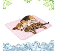 QTERHYD Tapis Rafraîchissant Luxeon Original,Tapis Fraîcheur Chat Chien,Doux Et Lavable,Matelas Rafraîchissant en Soie Glacée pour Animaux (Pink, M-60X50CM)