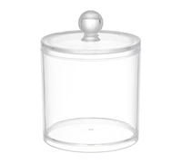 Qtip Lot de 1 distributeur de pots d'apothicaire pour cotons-tiges, cotons-tiges, pics à fil dentaire, maquillage, transparent, 340 g