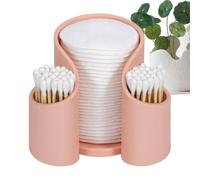 Qtips Holder Dispenser - Travel Desktop Dispenser Case, Safe and Tasteless Vanity Makeup Organizer, Small Swab Storage Box, Bathroom Countertop Accessory, Clear Acrylic Container For Floss Cotton Pads