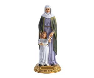 QTJUST Vierge Marie avec Sainte Anne Bienheureuse Sculpture Catholique Résine Statue Chrétienne pour Maison Salon Jardin Église Décoration Cadeau Religieux Statue de Saint Anne