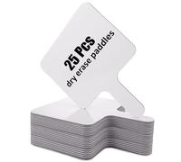 QTLCOHD Lot de 25 pagaies de réponse effaçables à sec - 15,2 x 20,3 cm - Tableaux blancs pour étudiants - Mini pagaies d'enchères double face pour salle de nseignement et bureau