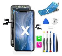 QTlier Écran de Rechange pour iPhone X 5.8", LCD Écran Tactile Digitizer Assembly avec Kit De Réparation Complet + Protecteur D'écran + Adhésif Étanche