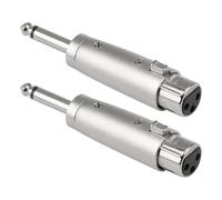 QTMMC Lot de 2 adaptateurs professionnels XLR vers jack mono 6,35 mm mono mâle vers prise XLR femelle 3 broches adaptateur convertisseur convertisseur