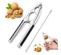 QTORCHE Casse-Noix Professionnel en Alliage de Zinc, Casse Noisette Manuel Ergonomique avec Aiguille, Pince pour Noix, Noisettes, Amandes, Noix de Pécan et Crustacés, Anti-Rouille, 2 Pièces