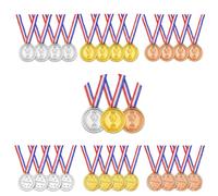 QTORCHE Lot de 30 Medailles avec Rubans, Texture Resine Premium et Effet Metallique, Kit Recompense Or Argent Bronze pour Tournoi de Foot et Sport Day, Accessoire de Ceremonie Durable pour Club