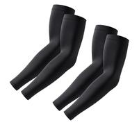 QTORCHE Manchette Bras Homme, Manchon de Compression Bras Sport Anti UV, Protection Solaire en Nylon, Manchettes Respirantes pour Cyclisme Gaming et Tatouage, 2 Paires, Noir