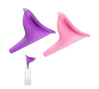 QTORCHE Pisse Debout Femme 2pcs, Urinoir pour Femme, Urinoir en Entonnoir Réutilisable, Portable et Pliable Facile à Transporter, pour Festival, Camping, Toilettes pour Camping, Randonnée, Vacances