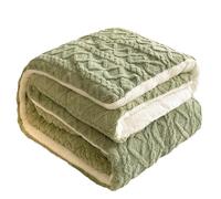 QTQHOME Couverture lestée d'hiver en flanelle polaire épaisse en velours pelucheux, literie lourde et chaude (150 x 200 cm/3 kg, vert)