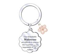 QTQTLP Cadeau Maitresse Porte Clef Maitresse D'école Cadeau Atsem Maternelle Porte tsem Porte Clef Maitre D'école