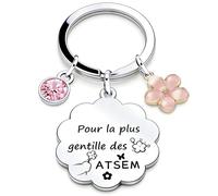 QTQTLP Cadeau Maitresse Porte Clef Maitresse D'école Cadeau Atsem Maternelle Porte tsem Porte Clef Maitre D'école