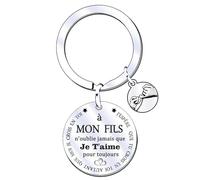 QTQTLP Cadeaux Noel Fils Porte Clés Homme Cadeau D'anniversaire Garçon Enfant Je T'aime Mon Fils (1)