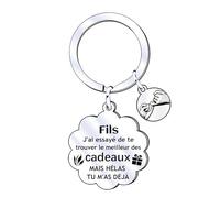 QTQTLP Cadeaux Noel Fils Porte Clés Homme Cadeau D'anniversaire Garçon Enfant Je T'aime Mon Fils (5)