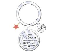 QTQTLP Porte-clés Cousin Cadeau d'Anniversaire, de Famille et de Noël Porte-clés pour Cousin-Je t'aime (3)
