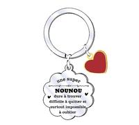 QTQTLP Porte clés Nounou Cadeau Nounou Porte-clefs Nounou Cadeau Anniversaire Porte-clés Nounou Cadeau Nounou Fin de Contrat Cadeau Nounou Original Cadeau Noel Nounou (1)
