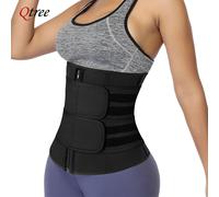 Qtree taille formateur grande taille pour femmes sport ceinture Corset minceur ventre corps Shaper sueur tondeuse ceinture plus mince perte de poids grey-zipper