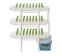 QTREIDG Système de culture hydroponique - 108 plantes - Système NFT pour | Culture de plantes à 3 étages sans terre, jardin intérieur vertical, avec pompe à eau, minuterie, pour salade, herbes, balcon