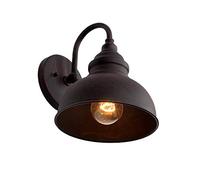 QTRT Applique murale d'extérieur étanche rétro-éclairé de couleur industrielle rouille E27 Vintage Luminaire de jardin Balcon Applique murale Lanterne en aluminium