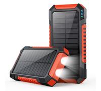 QTshine Batterie Externe Solaire 26800 mAh, PD 15W USB C Power Bank Chargeur Portable avec 3 Sorties, Charge Rapide Batterie Portable 2 Super lumineux Lampe Torche pour Smartphone,Tablette,Camping etc