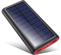 QTshine Batterie Externe Solaire 26800mAh Power Bank Haute Solaire Capacité Chargeur Portable 2 Ports USB Batterie de Secours Compatible avec iPhone 16 15 14 Pro Samsung Huawei Oppo Xiaomi etc