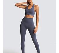 QTSUANNAI Vêtements De Yoga,2Pcs/Set Super Soft Yoga Sets Sports Seamless Bra+Leggings Workout Women Sportswear Athletic Gym Clothes Sport Suit, Brick Red,L