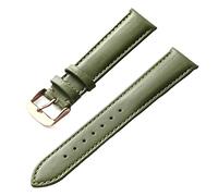 QtthZZr Bracelet de montre en cuir véritable pour ho mmes et fe mmes 14-24 mm Bracelet de remplacement souple et confortable rouge marron bleu, rose vert olive, 14 mm