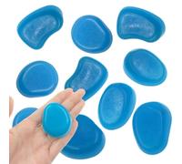 QTTLLI Lot de 10 grands galets phosphorescents de 4,3 cm pour jardin, allée, cour, aquarium, bleu