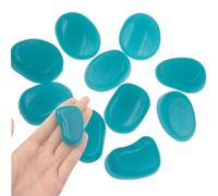 QTTLLI Lot de 10 grands galets phosphorescents de 4,3 cm pour jardin, allée, cour, aquarium, bleu clair