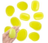 QTTLLI Lot de 10 grands galets phosphorescents de 4,3 cm pour jardin, allée, cour, aquarium, jaune