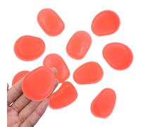QTTLLI Lot de 10 grands galets phosphorescents de 4,5 cm pour jardin, allée, cour, aquarium, orange