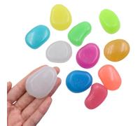 QTTLLI Lot de 20 grands galets phosphorescents décoratifs pour jardin, allée, cour, aquarium, 4,3 cm, couleurs mélangées