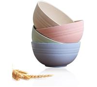 QTTVBTNA - Ensemble de 4 bols à muesli réutilisables - Bols en paille de blé pour le petit-déjeuner 12x12x6cm - Pour un usage quotid