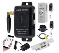 QTTYELOK WiFi Tuya Gate Control Kit Système de Sécurité à Domicile Ouvre Porte sans Fil Télécommande Déverrouillage NC Failure Safety Serrure de Porte électrique