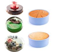 Qtuie Lot de 2 moules à gâteau ronds en silicone - 15 cm - Pour friteuse à air chaud - Pour gâteaux superposés, gâteaux au fromage, gâteaux et pains