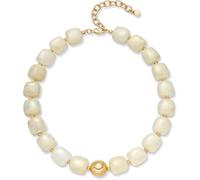 QTUN Collier Chunky Coloré pour Femme Tendance Gros Collier Perles Carrées en Résine Effet Marbré Grand Collier Plastron Choker avec Perle Dorée Bijoux Fantaisie Y2K Boho Vacances Été Cadeaux